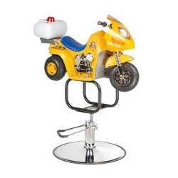 Dziecięcy fotel fryzjerski Moto BW-604 żółty